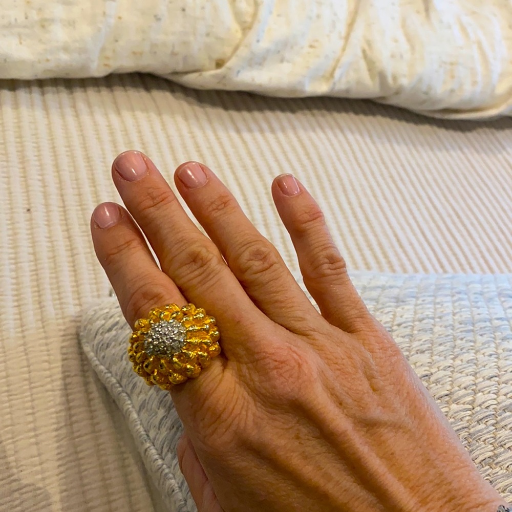 Vintage Kenneth Lane gold plated dome ring.